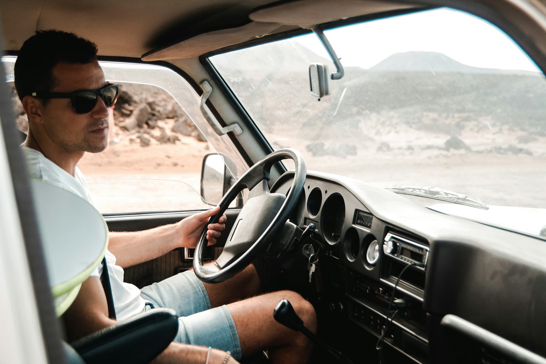 A driver at the wheel